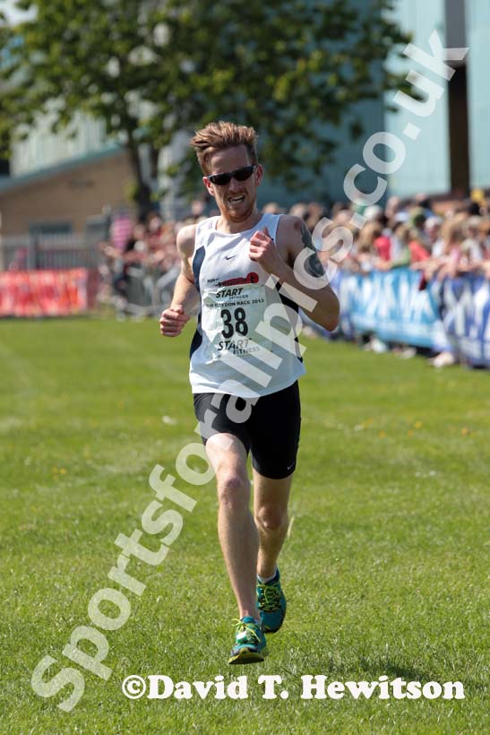 Ben Riddell (Salford) finishing the Blaydon Races, June 9th.